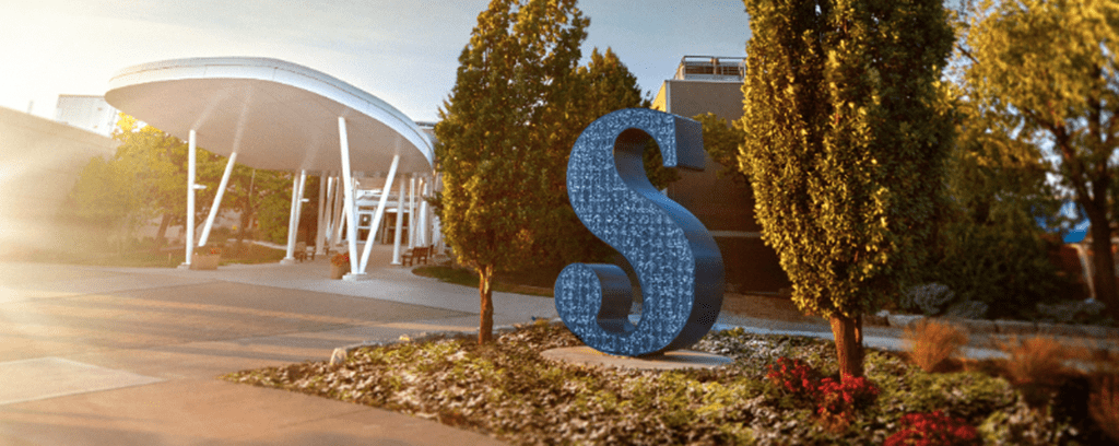 The main entrance at Sheridan's Davis Campus in Brampton