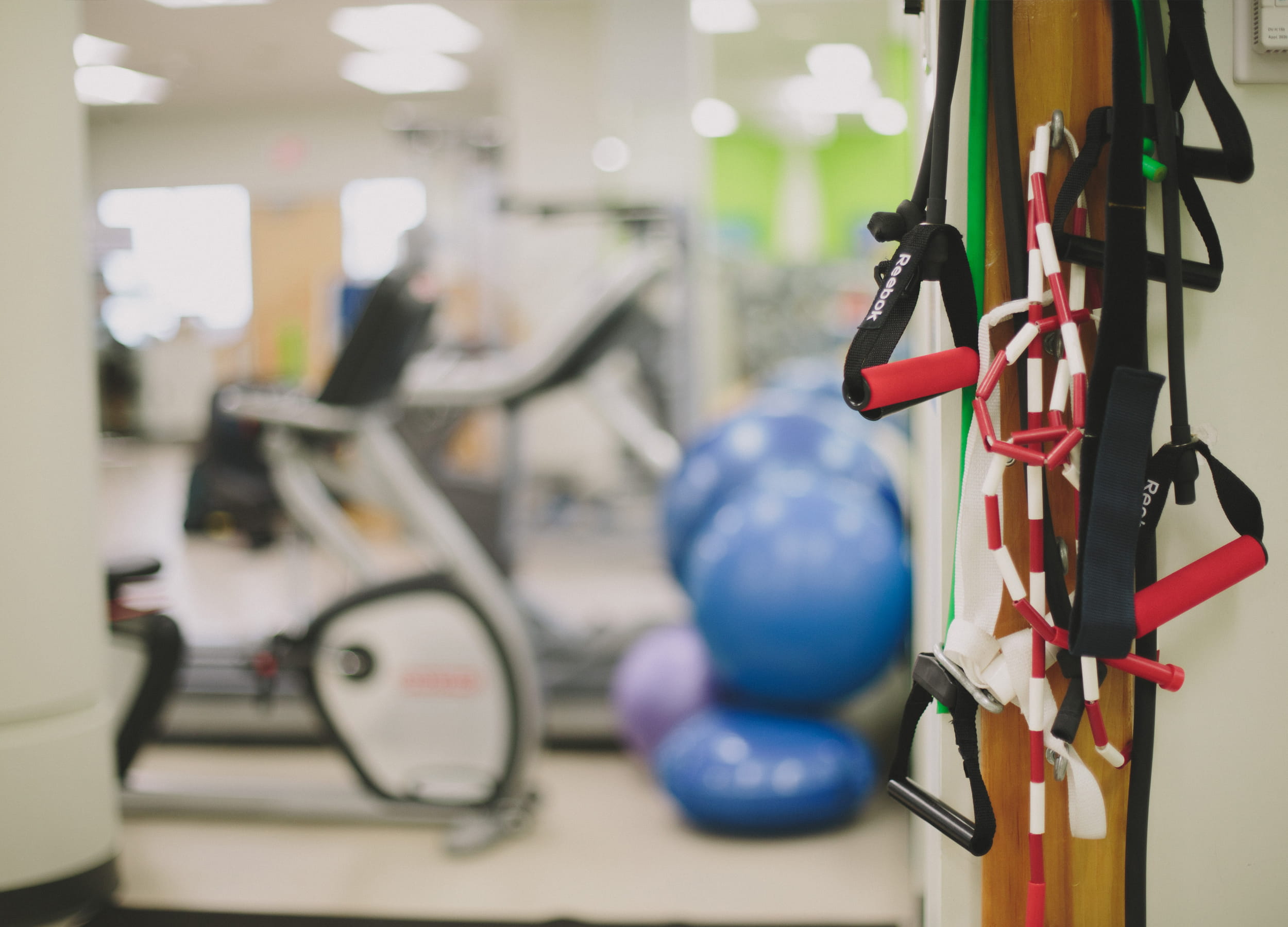 Gym equipment in the Athletic Therapy classroom